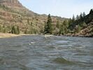The green bouncy water of the North Fork of the John Day River