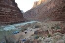 The downstream view from above Upper North Canyon campsite in Grand Canyon