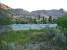 Looking across the Deschutes River at the landscape as the sun comes up
