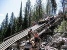 The adventure begins at Boundary Creek, getting your raft down the ramp!