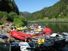 Rafting trip stopped at Battle Bar Camp on the Rogue River