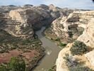The view looking down onto the Yampa River from Wagon Wheel Point