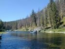 A sweep boat moving down the Middle Fork of the Salmon, Idaho