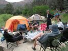 Playing dominos on a rafting trip on the Yampa River, Colorado