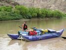 Girl on a cataraft in Desolation Canyon