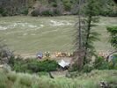 Rafting party stopped at Otter Bar, on the Middle Fork of the Salmon
