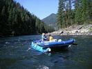 Raft on a clear blue day on the Main Salmon