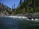 Rafts running a rapid on the Main Salmon River